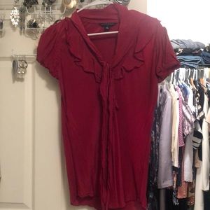 Red silk banana republic shirt